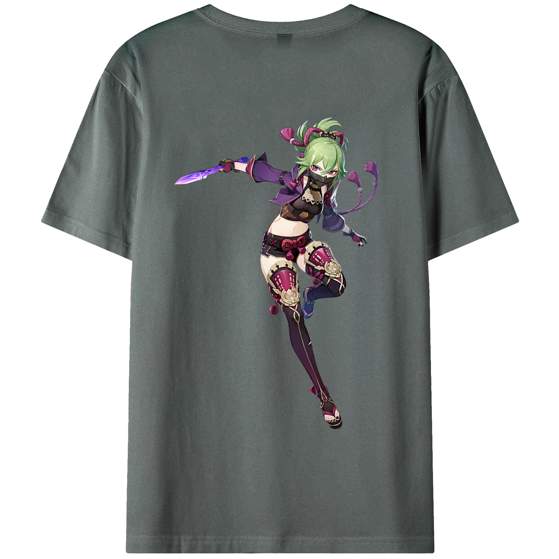 げんし神  久岐忍 くき しのぶ genshin Kuki Shinobu 綿100％ メンズ半袖Tシャツ（バックプリント） 通気性